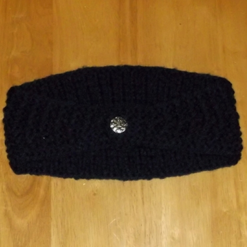 Navy bobbles headband handmade and sold by Longhaired Jewels