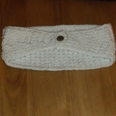 White bobbled headband handmade and sold by Longhaired Jewels