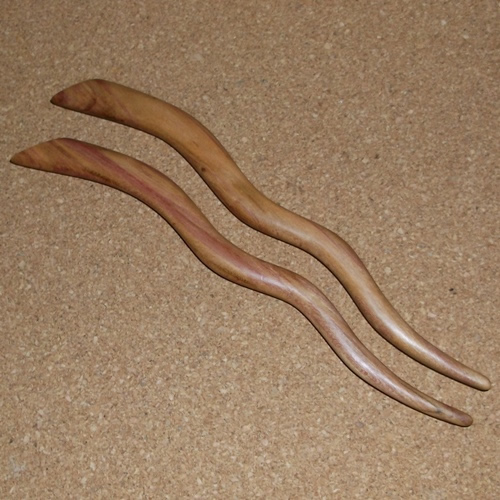 Pair of English Plum hairsticks supplied by Longhared Jewels