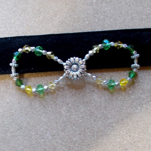 Springtime Infinity Barrette handmade by Longhaired Jewels