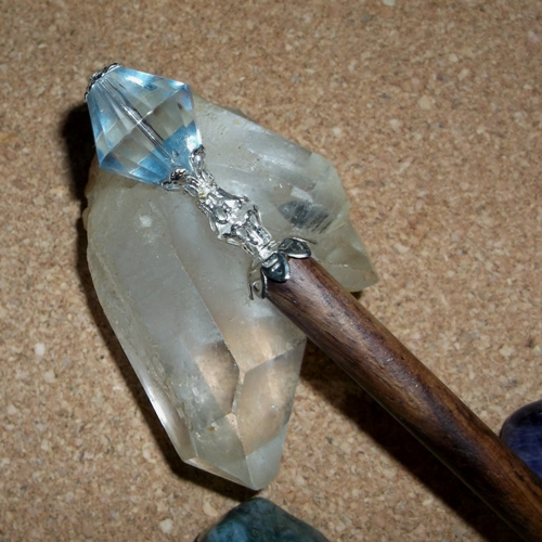 Glacier Blue hairstick handmade by Longhaired Jewels