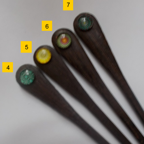 Paddle hairsticks with Cabochon beads